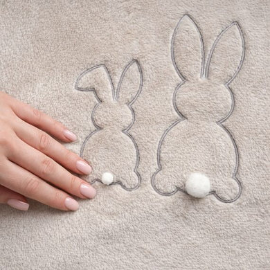 Плед покривало велсофт 170х210 см суперм'який із вишивкою сірий беж