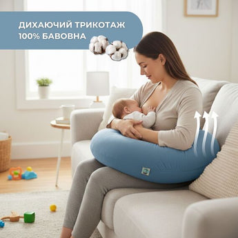 Подушка для вагітних і годування SeiDesign U-форма 30×190 см трикотаж антиалергенна - м'ята