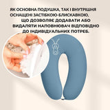 Подушка для вагітних і годування SeiDesign U-форма 30×190 см трикотаж антиалергенна - м'ята