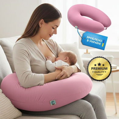 Подушка для вагітних і годування 30х190 см SeiDesign трикотаж гіпоалергенна, наволочка з бавовни на блискавці пудра