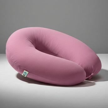 Подушка для вагітних і годування 30х190 см SeiDesign трикотаж гіпоалергенна, наволочка з бавовни на блискавці пудра