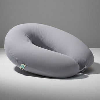 Подушка для вагітних і годування 30х190 см SeiDesign трикотаж гіпоалергенна, наволочка з бавовни на блискавці сирій-беж