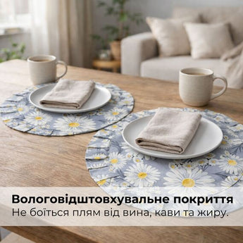 Набір серветок 2 шт. з оборкою IDEIA, 30 см, бавовна, для дому, кафе, для сервірування столу джинс