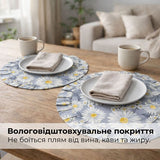 Набір серветок 2 шт. з оборкою IDEIA, 30 см, бавовна, для дому, кафе, для сервірування столу джинс
