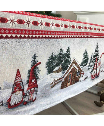 Гобеленова скатертина новорiчна Snowfall ПРОВАНС, 95x100cм 023410