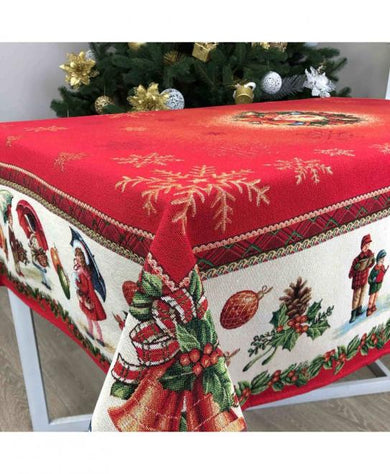 Гобеленова скатертина новорiчна Свято ПРОВАНС, 130х140см 023419