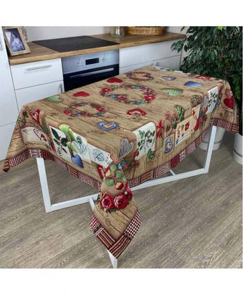 Гобеленова скатертина наперон Wooden ПРОВАНС, 95x100cм 024643
