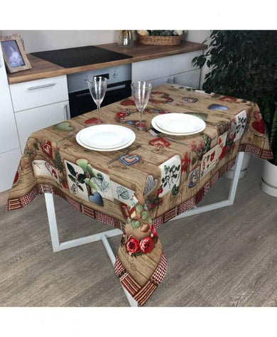 Гобеленова скатертина наперон Wooden ПРОВАНС, 95x100cм 024643