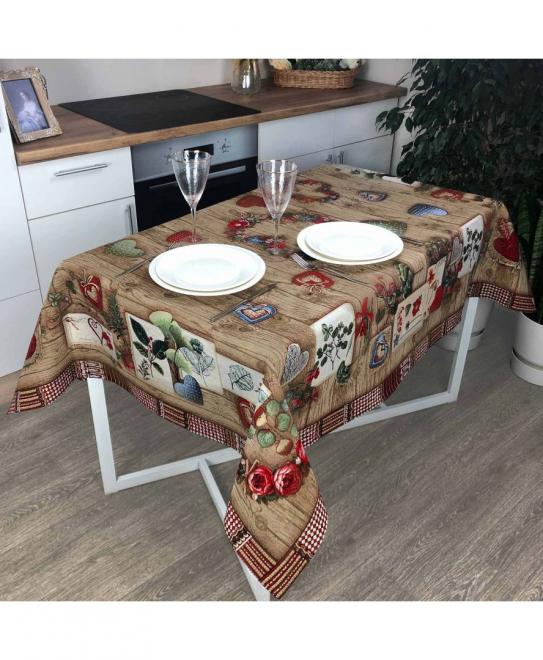Гобеленова скатертина на стiл Wooden ПРОВАНС, 135х240см 024651