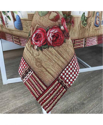 Гобеленова скатертина наперон Wooden ПРОВАНС, 95x100cм 024643