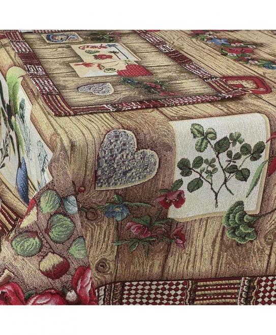 Гобеленова скатертина наперон Wooden ПРОВАНС, 95x100cм 024643