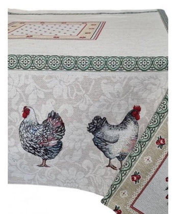 Гобеленова скатертина наперон Курочки ПРОВАНС, 95x100cм 025987