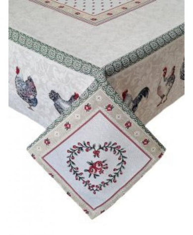 Гобеленова скатертина наперон Курочки ПРОВАНС, 95x100cм 025987
