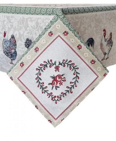 Гобеленова скатертина наперон Курочки ПРОВАНС, 95x100cм 025987