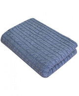 В'язаний плед коси SOFT синiй меланж ПРОВАНС, 140х180см 011682