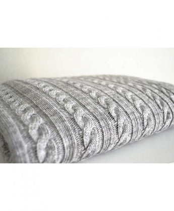 В'язаний плед коси SOFT сiрий ПРОВАНС, 140х180см 011696