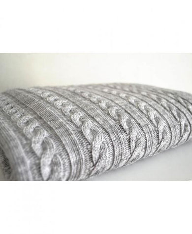 В'язаний плед коси SOFT сiрий ПРОВАНС, 140х180см 011696