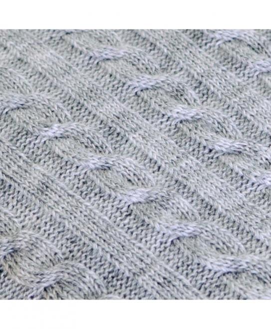 В'язаний плед коси Soft сірий Прованс, 140х180 см