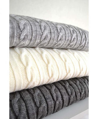 В'язане покривало на ліжко сіре ПРОВАНС, 220х240см 013970