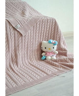 В'язаний плед коси SOFT пудра ПРОВАНС, 140х180см 011687