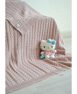 В'язаний плед коси Soft пудра Прованс, 140х180 см