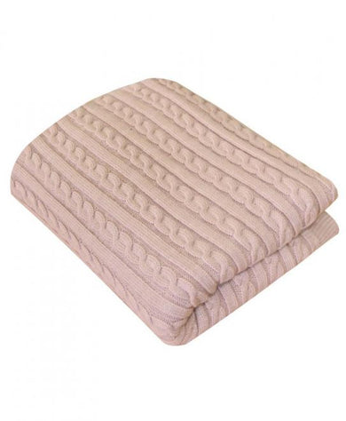 В'язаний плед коси SOFT пудра ПРОВАНС, 140х180см 011687