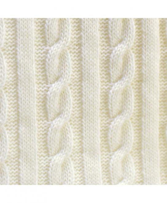 В'язаний плед коси SOFT молочний ПРОВАНС, 90х130см 011684