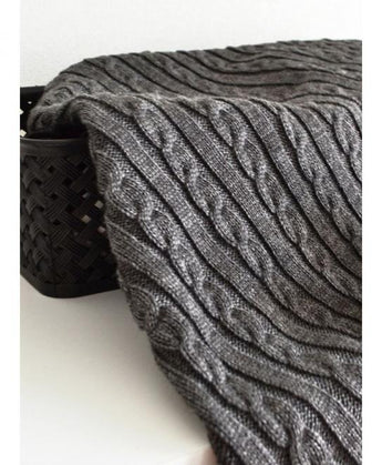В'язаний плед коси SOFT графiт ПРОВАНС, 140х180см 012251