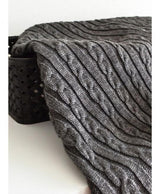 В'язаний плед коси Soft графіт Прованс, 140х180 см