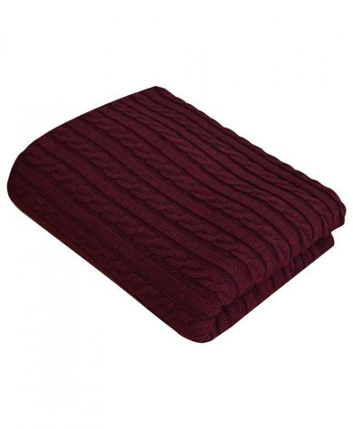 В'язаний плед коси SOFT бордо ПРОВАНС, 200х200см 011680