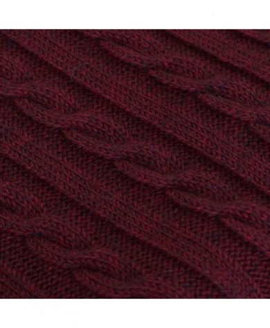 В'язаний плед коси SOFT бордо ПРОВАНС, 90х130см 011678