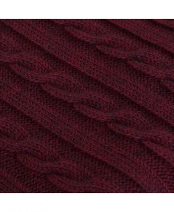 В'язаний плед коси SOFT бордо ПРОВАНС, 140х180см 011679