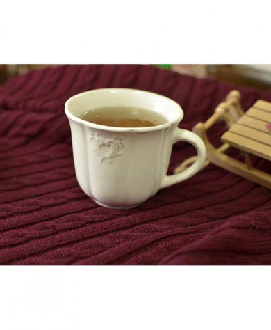В'язаний плед коси SOFT бордо ПРОВАНС, 200х200см 011680