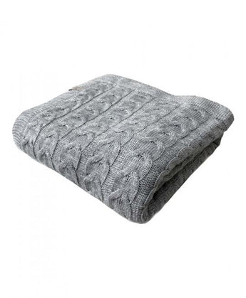 В'язане покривало Глорія коси сіре ПРОВАНС, 190х220см 021227