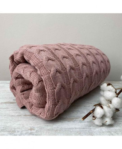 В'язане покривало Глорія коси Попіл троянди ПРОВАНС, 190х220см 014600