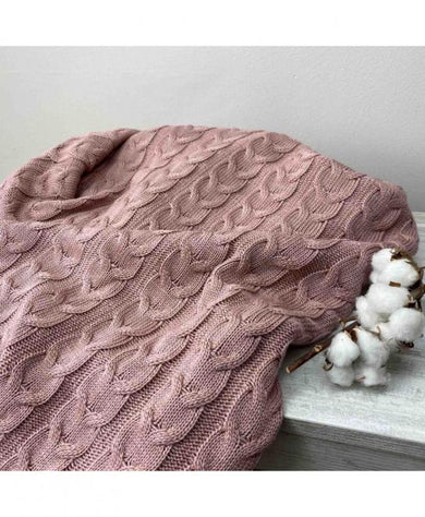 В'язане покривало Глорія коси Попіл троянди ПРОВАНС, 190х220см 014600