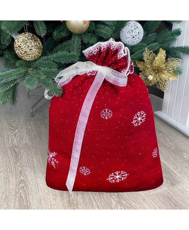 В'язаний мiшок для подарункiв Червоний ПРОВАНС, 50х70см 024131