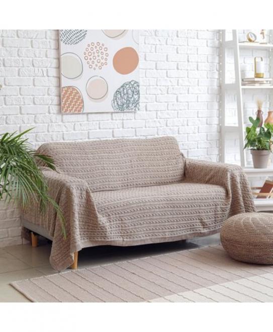 В'язаний плед коси Soft лате Прованс, 140х180 см