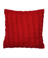 Декоративна подушка в'язана Коси червона ПРОВАНС, 33х33см 027419