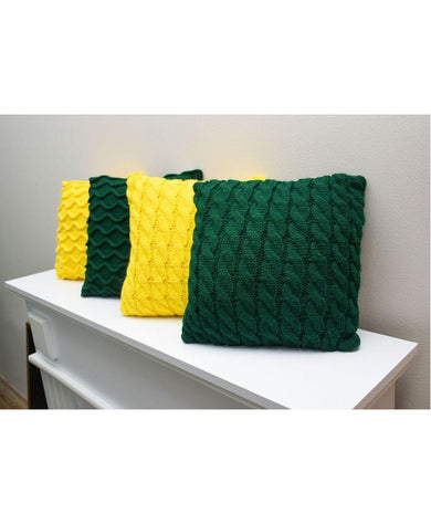 Декоративна подушка в'язана Коси зелена ПРОВАНС, 33х33см 027423