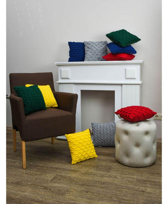 Декоративна подушка в'язана Коси зелена ПРОВАНС, 33х33см 027423