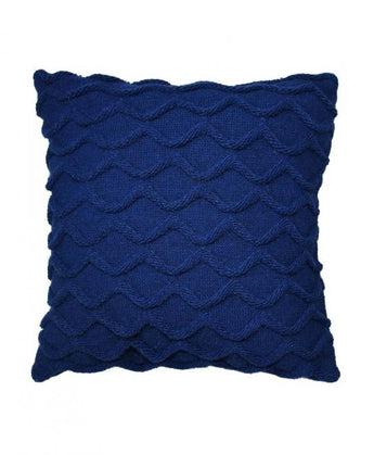 Декоративна подушка в'язана Хвилі синя ПРОВАНС, 33х33см 027422