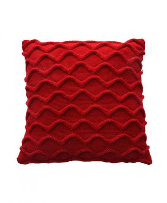 Декоративна подушка в'язана Хвилі червона ПРОВАНС, 33х33см 027420