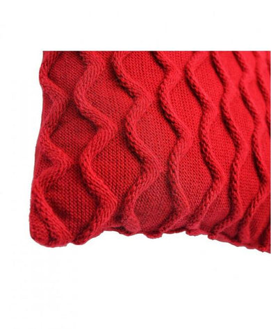Декоративна подушка в'язана Хвилі червона ПРОВАНС, 33х33см 027420