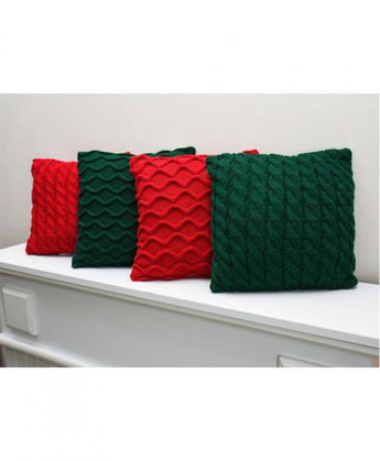 Декоративна подушка в'язана Хвилі червона ПРОВАНС, 33х33см 027420
