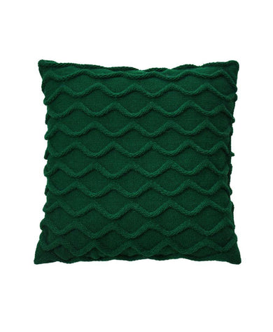 Декоративна подушка в'язана Хвилі зелена ПРОВАНС, 33х33см 027424
