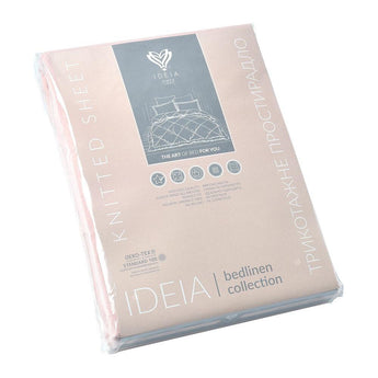 Простирадло трикотажне 80/90х200х35 см на гумці IDEIA, еластичне, трикотаж, бавовна м'ята