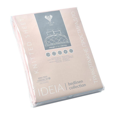 Простирадло трикотажне 80/90х200х35 см на гумці IDEIA, еластичне, трикотаж, бавовна м'ята