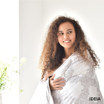 Ковдра Afrodita 155х210 см всесезонна 370 г/м2 IDEIA штучний пух, суперм'яка, антиалергенна принт