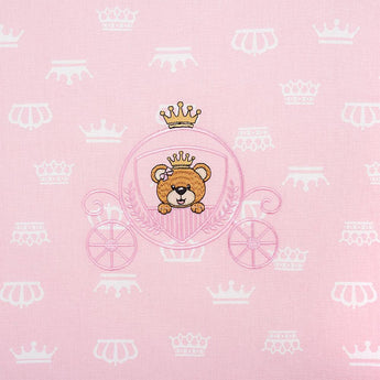 Постільна білизна в коляску наволочка 30х40 см (1 шт.), підковдра 60х80 см (1 шт.) корона рожева